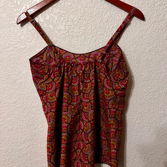 Lingam Barcelona Moda psychedelic pink and Orange print pattern cotton tank top - Picture 4 of 8